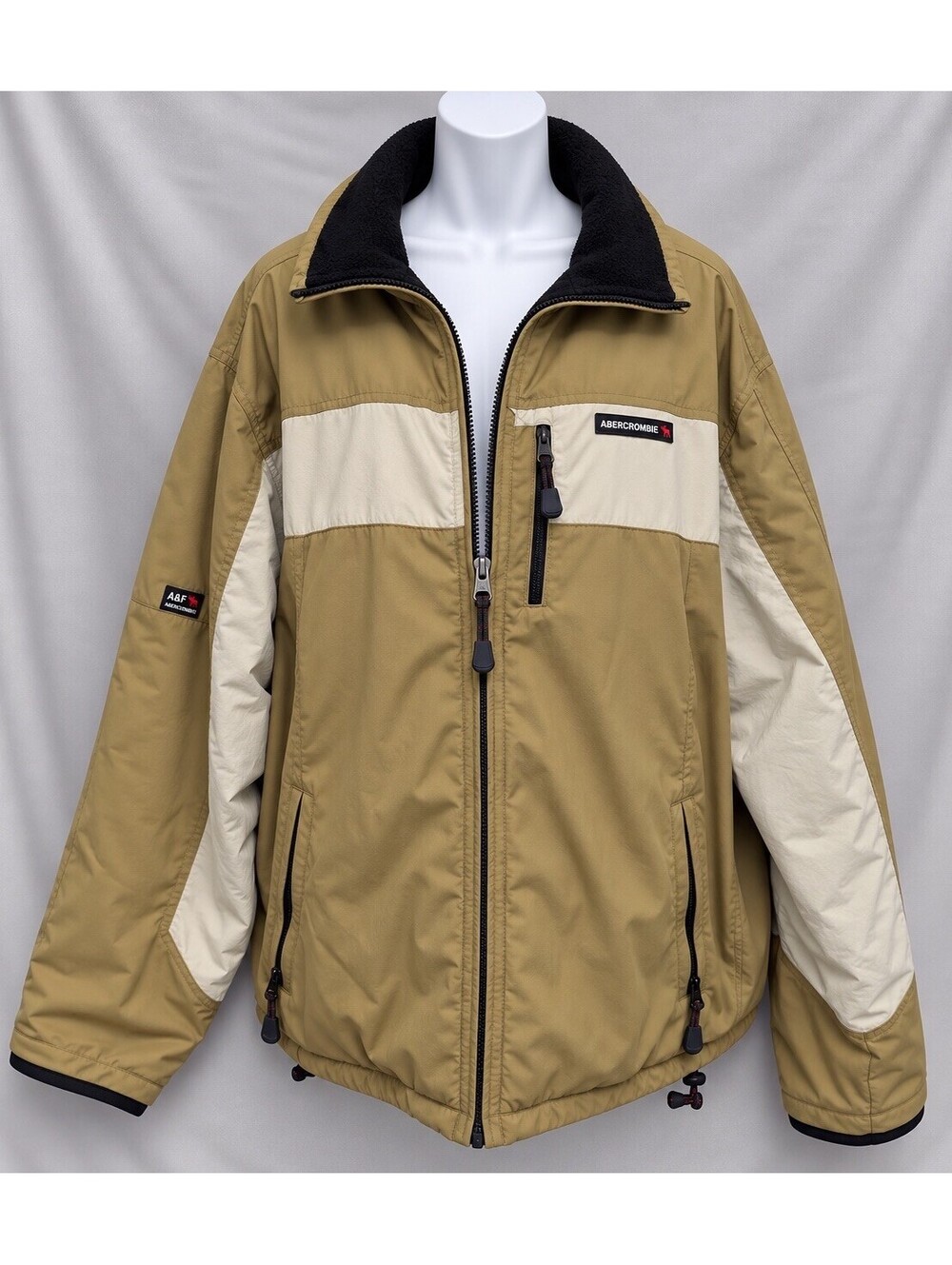 Abercrombie & Fitch Vintage Y2K  Mens XL Fleece Lined Colorblock Parka